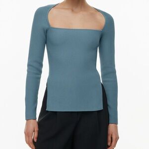 Babaton Cultural Long Sleeved Sculpt Knit -Slab Blue- -Size M-NWT